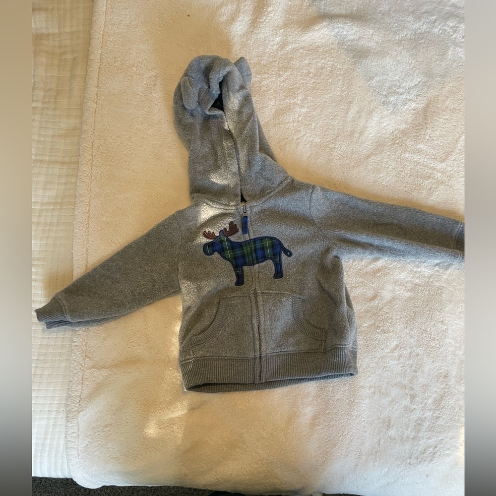 Carter's Gray Hoodie with Moose Design
